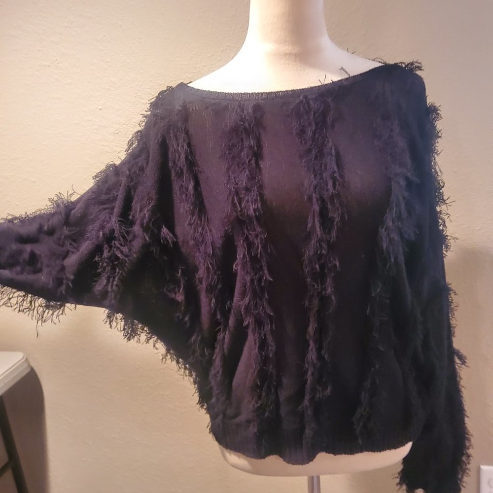 Black Fringe Sweater